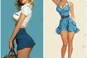 draw a pin up girl and pin up girl character art