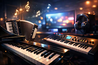 compose piano keyboard accordion instrumental for youtuber gamer bgm anime ost