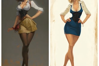 draw a pin up girl and pin up girl character art