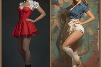 pin up girl and pin up girl illustration