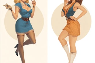 draw a pin up girl and pin up girl character art