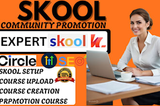 do skool promotion, online course community setup