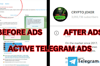 fix declined telegram ads, forex telegram promotion to hit 8k real forex traders