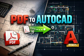 convert pdf or sketch to autocad drawing, redrew floor plan