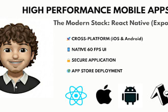 high quality react native mobile app for ios and android