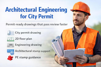 architectural engineering drawing for city permit, pe stamp, architectural plan