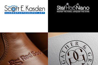 clean minimal logo design for business  startups
