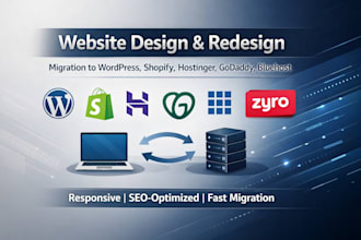 website design ionos migrate to wordpress shopify hostinger godaddy bluehost