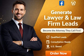 generate lawyer attorney law firm leads by facebook ads and website design