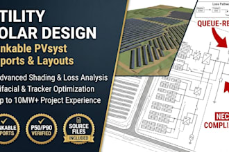provide utility scale solar design and detailed pvsyst reports