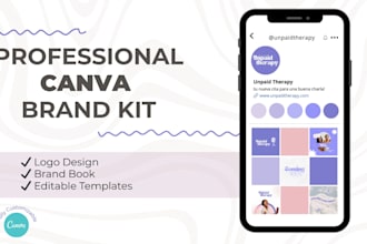 design a professional canva brand kit and social media templates