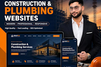 build professional wordpress website for business construction, plumbing