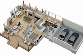 create 2d floor plans and 3d house designs in autocad