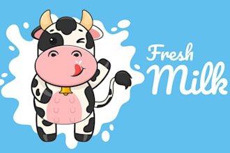 design awesome foster dairy robotic milkers logo