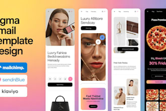 design responsive mailchimp, klaviyo, brevo email template in figma