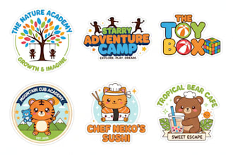 design modern childcare, education kids, and children logo