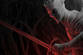design horror dark art illustration for tshirt