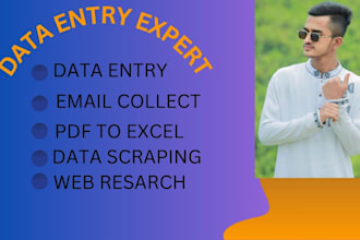 do all the data entry work as a data entry specialist