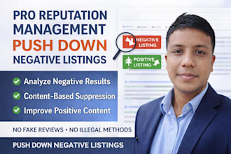 pro reputation management, push down negative listings