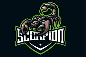 create hand drawn vintage scorpion logo with t shirt design