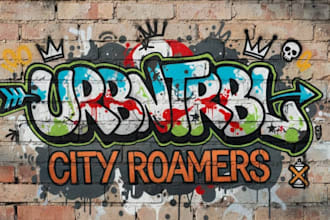 create professional graffiti logo urban street style typography