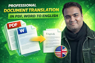 do professional document translation in PDF,word to english