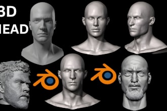custom 3d head 3d bust 3d sculpture figurine portrait 3d head figure 3d face stl