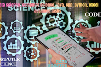 do data science, computer science, java, cpp, python, excel assigned tasks