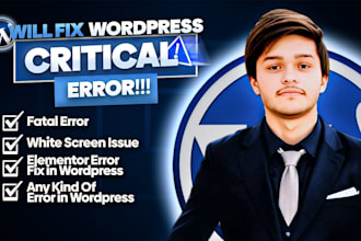 fix wordpress critical error, fix elementor issues errors, divi website fix