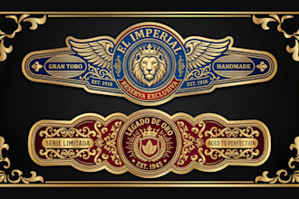 design logo and label for cigar, cigarettes, ring, band, vape, box and weed