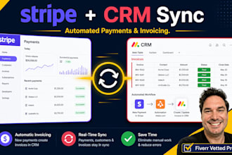 build a stripe crm integration with automated payments invoicing and sync