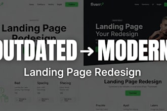 redesign your landing page to look modern and professional