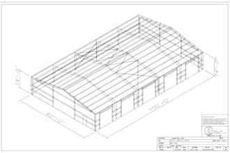 design steel building with detail fabrication drawings