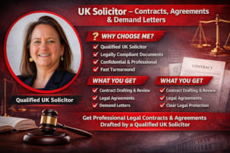 draft legal contracts, business agreements, terms of service and privacy policy