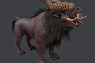 sculpt3d creature design,zbrush monster model,8k fur texture for hair,game ready