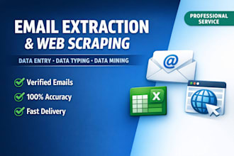 email extraction, web scraping, data entry data typing