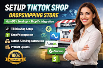 setup tiktok shop dropshipping store via autods zendrop with shopify integration