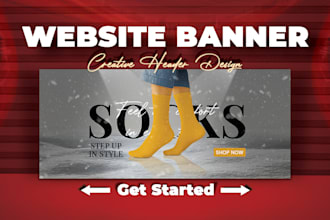 create professional website banner and social media header