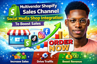 multivendor shopify sales channel social media integration to boost sales