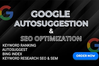do seo optimization, bing, website ranking and autosuggestion