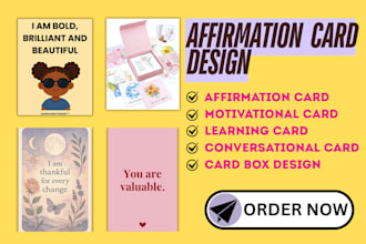 design affirmation card motivational cards card box design and conversation card