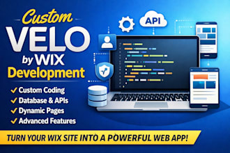 develop custom velo by wix code, databases, and dynamic website functionality