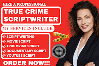 write true crime script podcast script youtube documentary video editing