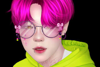 digital illustration in anime
