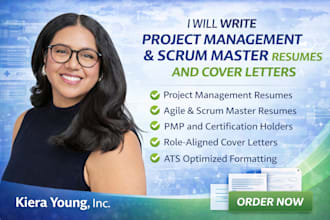 write a professional project management scrum master resume and cover letter