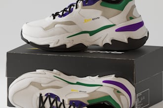 design 3d shoe, foot wear and sneaker product renders