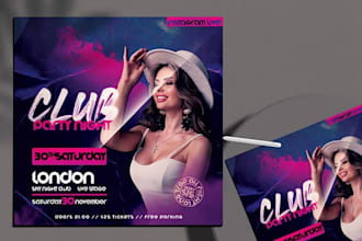 design flyer for house party and nightclub party