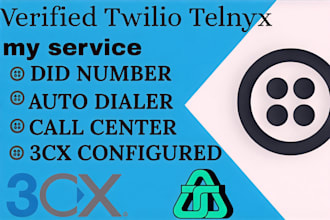 set up twilio telnyx sip trunk auto dialer twilio voip inbound outbound 3cx