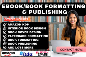 deliver clean book formatting and book publishing on amazon KDP
