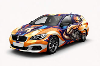 wrap the car wrapping with itasha decal vector design